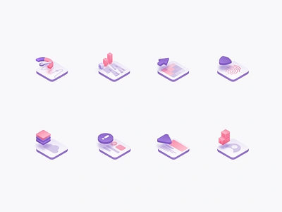 Isometric Icons design icon set icons illustration isometric modern simple tech