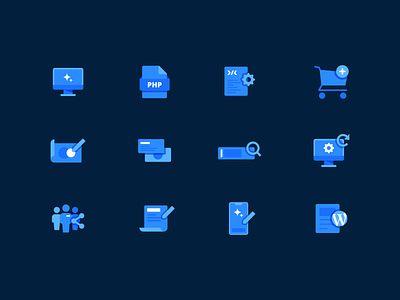 Design and Development Icons abstract design flat icon design icon set icons illustration modern simple tech vector