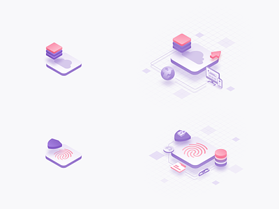 Isometric icons Scaled abstract design icons iconset illustration isometric modern simple