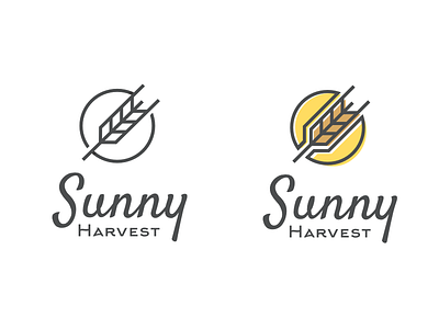Sunny Harvest harvest line logo sun wheat