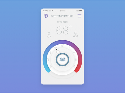 Thermostat app clean design logo modern thermostat ui ux