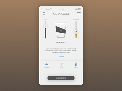 CAPPUCCINO app coffee drink ios logo order starbucks ui ux