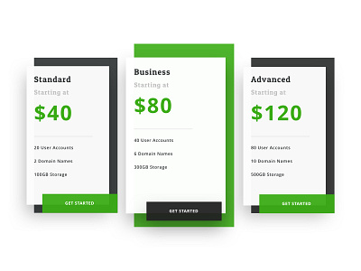 Pricing flat material modern popup pricing