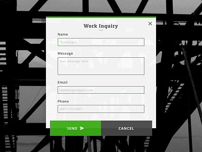 Work Inquiry design email flat message modern popup work