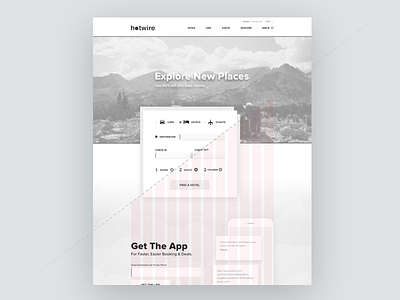 Hot Wires For Hotwire book design explore grid hotwire layout travel website wireframes wires