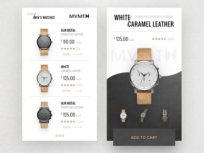 MVMT Watch app design flat modern ui ux watch