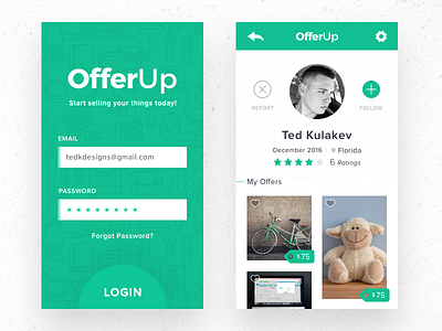 Offerup app design layout mobile offerup ui up ux