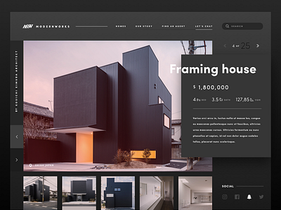 Modern Real Estate Site design estate modern real sleek ui ux web website