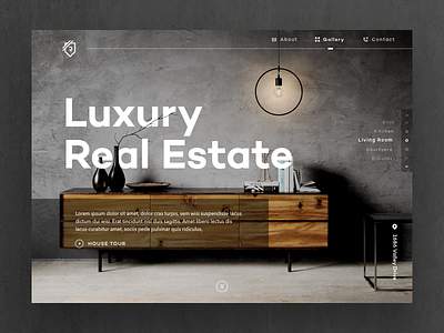 Luxury Real Estate card clean modern real estate simple ui ux website