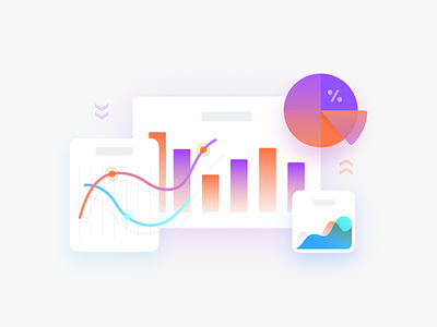 Charts abstract app clean crypto design gradient illustration invest modern simple web