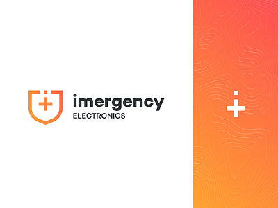Imergency Logo branding design flat gradient icon identity logo logos mark modern phone web