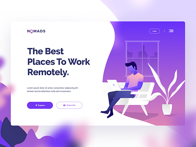 Nomads design flat illustration modern simple travel ui web