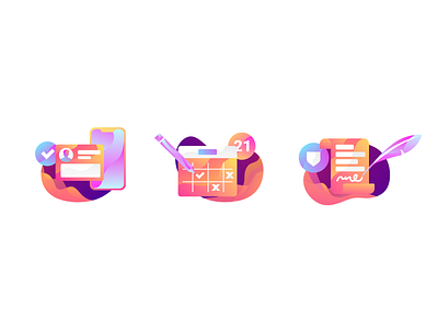 Illustration Icons abstract cool design flat icons illustration modern simple warm web