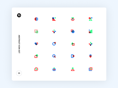 Abstract Icon Set abstract design flat icons illustration logo mobile modern simple website