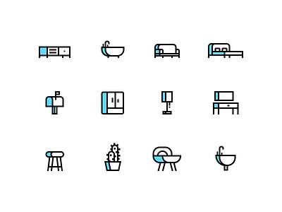 Home Icons abstract design estate flat home house icons illustration modern real simple website