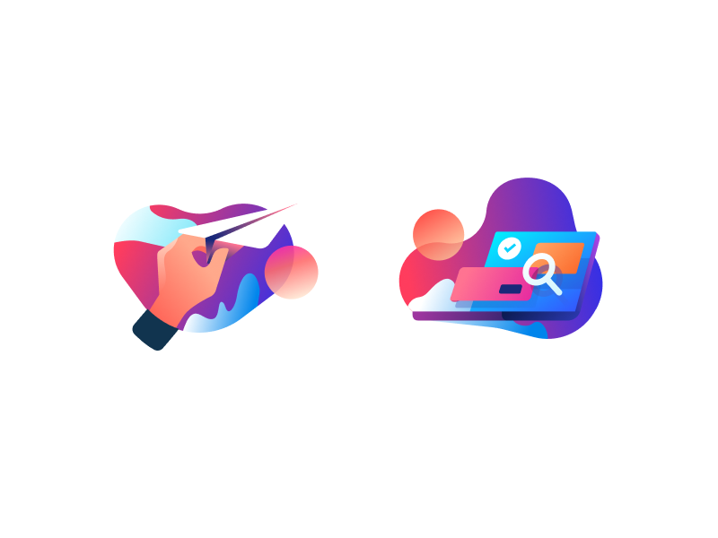 Send & Search Illustration mobile website logo abstract simple modern design flat illustration icons