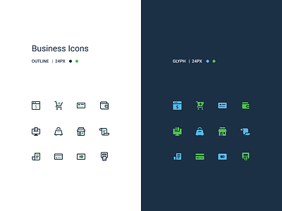 Business Icon Set business glyph icon icons logo mobile outline set ui web