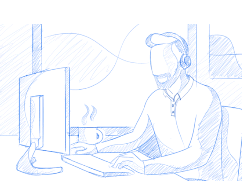 Support Person illustration man modern process simple support ui ux wed working