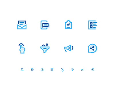 Blue Icons blue clean icon illustration mark modern simple web