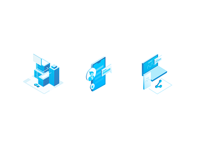 Isometric Illustrations abstract clean design icon illustration modern simple vector web website