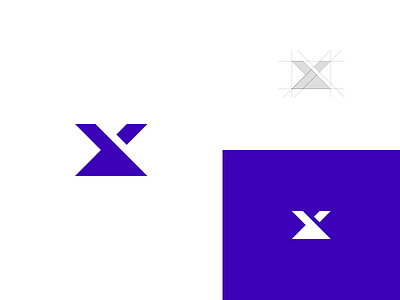 X Logo abstract design flat icon logo modern simple ui