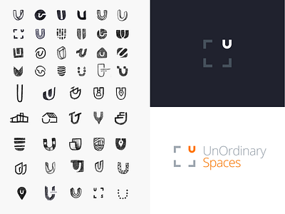 Unordinary Spaces abstract brand branding design explore logo simple spaces travel