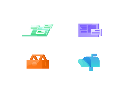 3D Style Icons abstract design flat icon illustration modern simple web