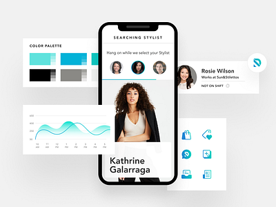 Stylist App cards design mobile app mobile app design mobile ux modern ui ux web