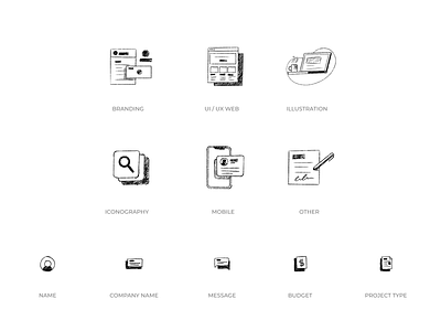 Sketch Style abstract clean design flat icon icons illustrations logo modern simple web