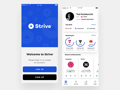 Strive App app app design app animation branding ios modern ui