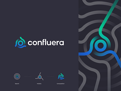 Confluera Logo abstract branding logo modern security simple tech vector