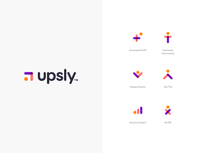 Upsly Branding abstract amazon arrow brand identity branding icon logo modern sales simple typography vector