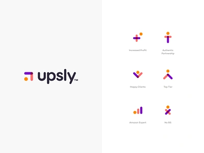 Upsly Branding abstract amazon arrow brand identity branding icon logo modern sales simple typography vector