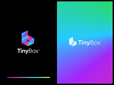 TinyBox Logo abstract box branding flat gradient gradients icon logo modern simple typography vector web