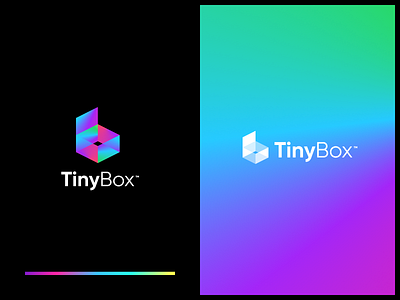 TinyBox Logo abstract box branding flat gradient gradients icon logo modern simple typography vector web