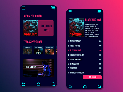 Cyberpunk Samurai albom pre-order app