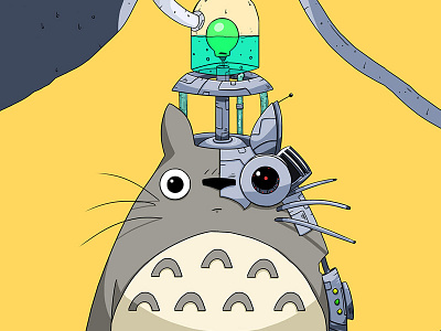 Cyber Totoro cyber digital drawing digital painting ghibli totoro