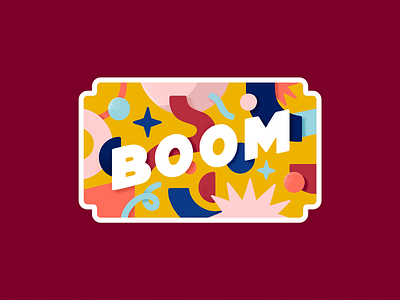 Explosion badge boom colors font illustration label pattern sticker typography