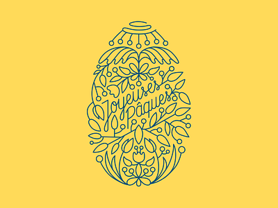 Joyeuses Pâques easter egg illustration illustrator lines paques vector