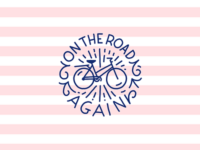 On the Road again bike cycle handlettering lettering letters logo typism typography