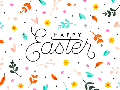 Easter 2018 easter flower illustration leaf lettering nature pattern spring typography vector