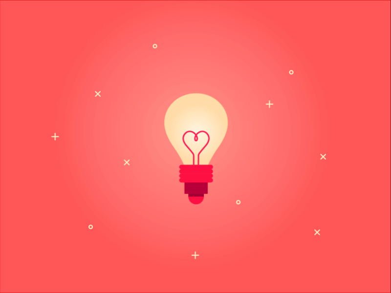 Light It Up ! animation bulb gif illustration light love motion vector