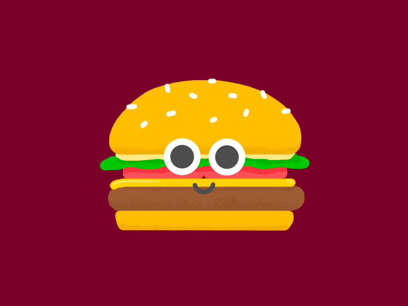 Burger Wink animation burger food gif hamburger illustration motion wink