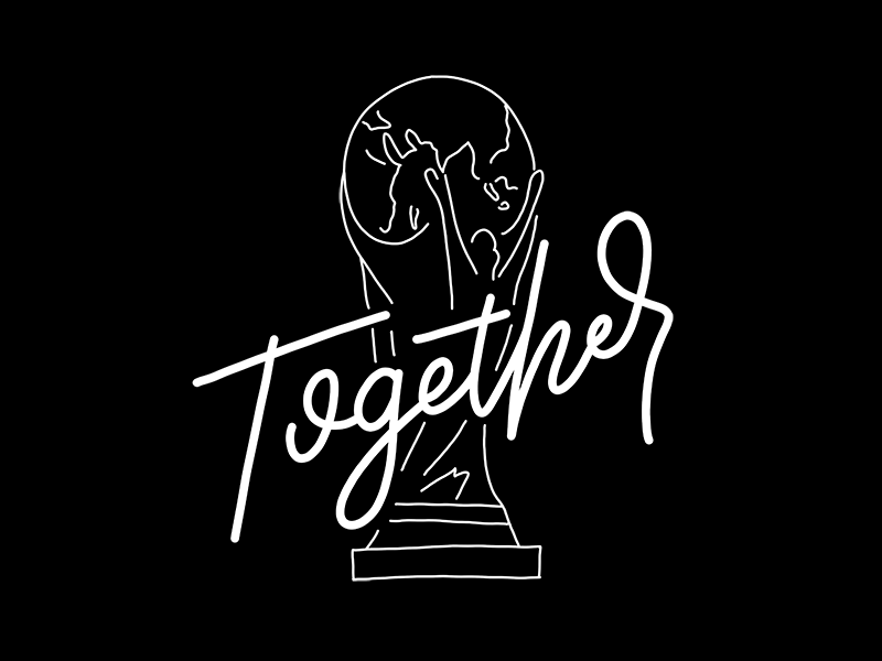 World Cup animation football gif handlettering lettering motion soccer sport trophy typography world cup