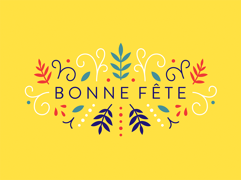 Bonne Fête ! animation color flower gif illustration jungle leaf motion nature