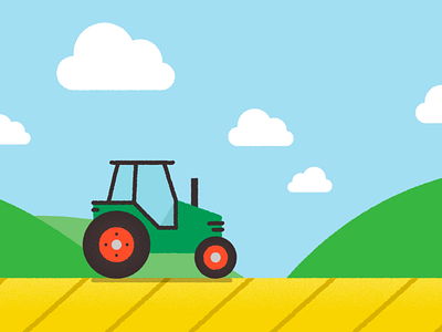 Tractor cloud country countryside illustration illustrator landscape tractor