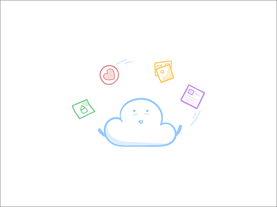 Just Cloudin' Around avatar character cloud cloud activity icon illustration sync uploading vector