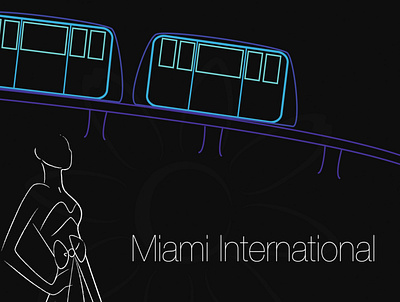 Miami International Fashion Week Poster adobe illustrator black blue graphic design illustration poster violet