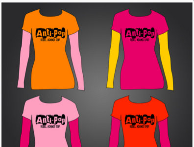 Anti-Pop Shirt Designs adobe illustrator graphic design illustration orange pink red shirts yellow