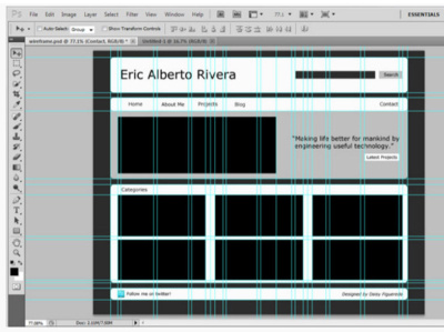 EricAlberto Website Wireframe adobe photoshop layout mockup web design website wireframe